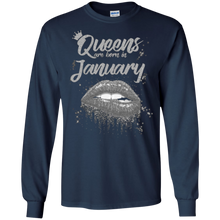 Queens Are Born In January Birthday T-Shirt for Black Women