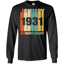 Retro January 1931 T-Shirt Vintage 87th Birthday Gift Shirt