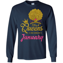 Womens Black Queens Are Born In January - Birthday T-Shirt