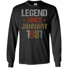 Legend Since January 1981 Shirt - 37th Birthday Gifts