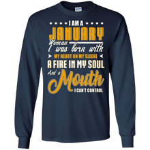I Am A January Woman Fire In My Soul And Mouth Tshirt