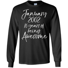 January 2002 16 Years of Being Awesome Shirt Birthday Tee