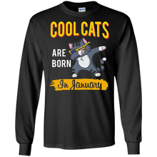Cool Cats Are Born In January Kids Bday Dab Cat Shirt