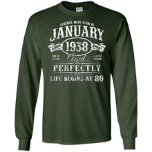 January 1938 T-Shirt. Life Begins At 80. Made in 1938