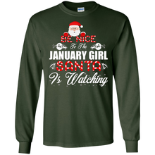 Be Nice to the January Girl Santa Is Watching T Shirt