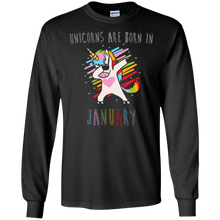 Unicorns are Born in January Birthday Shirt for Kids & Women