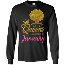 Womens Black Queens Are Born In January - Birthday T-Shirt