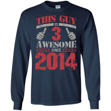 Vintage Born in 2014 3rd Birthday Gifts 3 This Guy Awesome