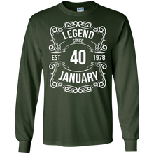 Legend Since January 1978 T-Shirt 40th Birthday
