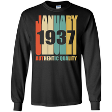 Retro January 1937 T-Shirt Vintage 81st Birthday Gift Shirt