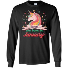 Unicorns Are Born In January Cool Birthday T-Shirt