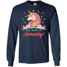 Unicorns Are Born In January Cool Birthday T-Shirt