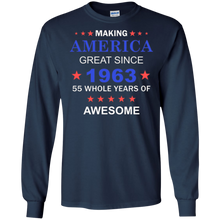 55th Birthday T-shirt Proud 1963 Making America Great