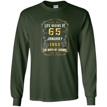Life Begins at 65 January 1953 Birth of Legends Tee Shirt