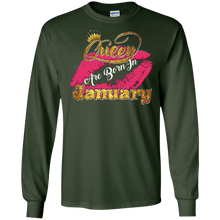 Queens Are Born In January Birthday T-Shirt for Black Women