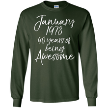 January 1978 40 Years of Being Awesome Shirt Birthday Tee