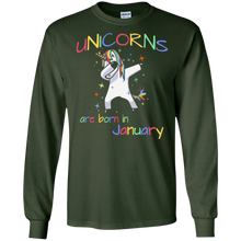 Dabbing Unicorns are Born in January Birthday T-Shirt