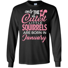 Squirrel January Birthday Gift T-Shirt Squirrels Gift Tee