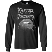 Queens Are Born In January Birthday T-Shirt for Black Women