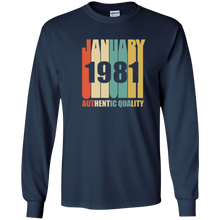 Retro January 1981 T-Shirt Vintage 37th Birthday Gift Shirt