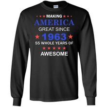 55th Birthday T-shirt Proud 1963 Making America Great