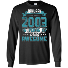 January 2003 Birthday 15 Years Of Being Awesome T-Shirt