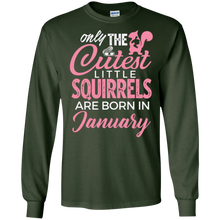 Squirrel January Birthday Gift T-Shirt Squirrels Gift Tee