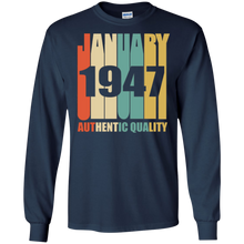 Retro January 1947 T-Shirt Vintage 71st Birthday Gift Shirt