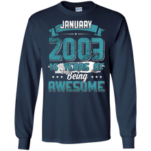 January 2003 Birthday 15 Years Of Being Awesome T-Shirt