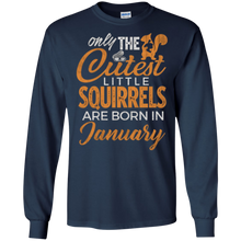 Squirrel January Birthday Gift T-Shirt Squirrels Gift Tee