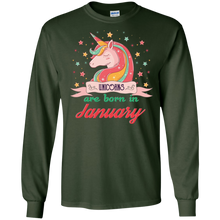 Unicorns Are Born In January Cool Birthday T-Shirt