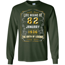 Life Begins at 82 January 1936 Birth of Legends Tee Shirt