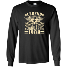 Legend Since January 1988 T-shirt 30th Birthday Gifts