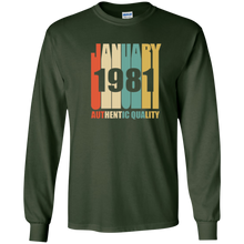 Retro January 1981 T-Shirt Vintage 37th Birthday Gift Shirt