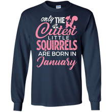 Squirrel January Birthday Gift T-Shirt Squirrels Gift Tee