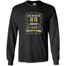 Life Begins at 80 January 1938 Birth of Legends Tee Shirt