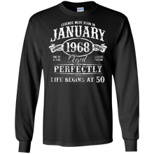 January 1968 T-Shirt. Life Begins At 50. Made in 1968