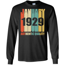 Retro January 1929 T-Shirt Vintage 89th Birthday Gift Shirt