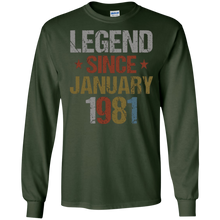 Legend Since January 1981 Shirt - 37th Birthday Gifts
