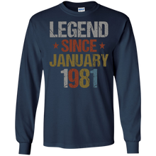 Legend Since January 1981 Shirt - 37th Birthday Gifts