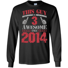 Vintage Born in 2014 3rd Birthday Gifts 3 This Guy Awesome