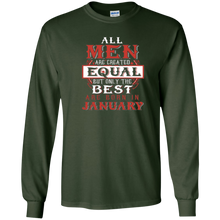 Mens All Men Are Equal The Best Born January Birthday Gift Shirt