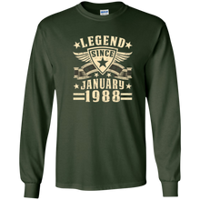 Legend Since January 1988 T-shirt 30th Birthday Gifts