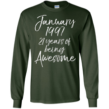 January 1997 21 Years of Being Awesome Shirt Birthday Tee