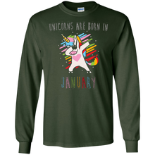 Unicorns are Born in January Birthday Shirt for Kids & Women