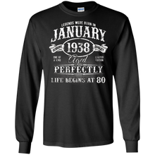 January 1938 T-Shirt. Life Begins At 80. Made in 1938