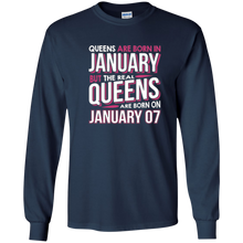 Real Queens Are Born On January 7 T-shirt 7th Birthday