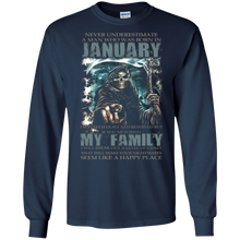 Never Underestimate A Man Born In January Birthday Shirts