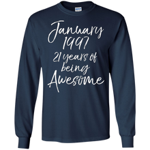 January 1997 21 Years of Being Awesome Shirt Birthday Tee