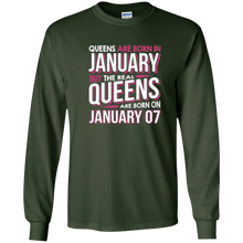 Real Queens Are Born On January 7 T-shirt 7th Birthday
